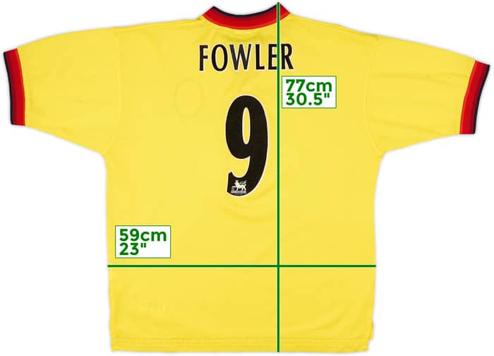 1997-99 Liverpool Away Shirt Fowler #9 - 8/10 - (XL)