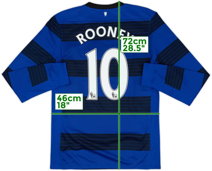 2011-13 Manchester United Away L/S Shirt Rooney #10 - 8/10 - (S)