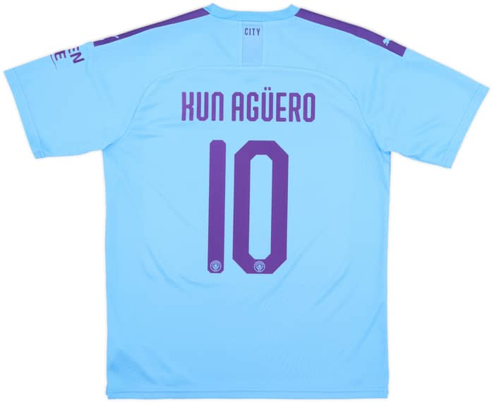 2019-20 Manchester City Home Shirt Kun Aguero #10 - 10/10 - (L)