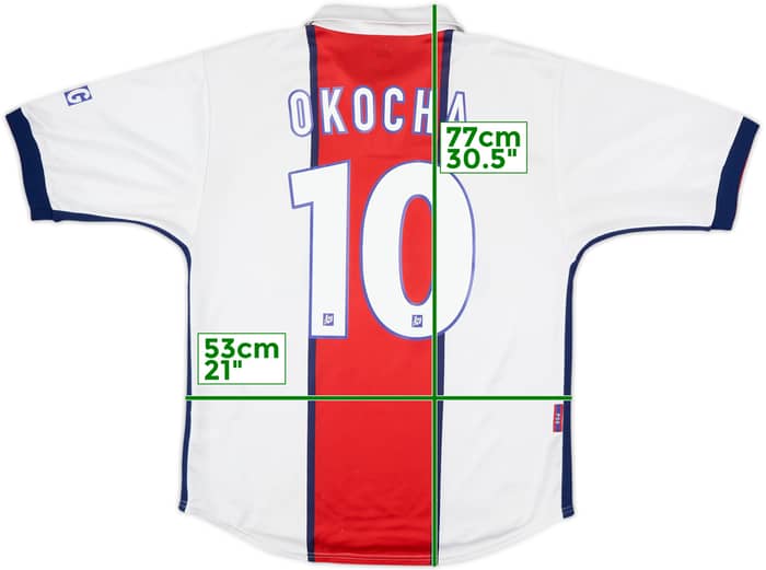 Camiseta de visitante del Paris Saint-Germain 1998-99 Okocha #10 - 6/10 - (M)