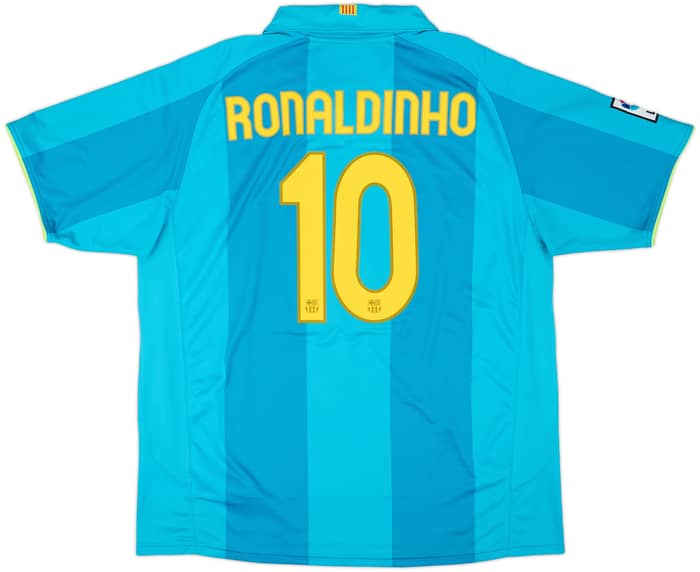 2007-09 Barcelona Away Shirt Ronaldinho #10 - 9/10 - (XXL)