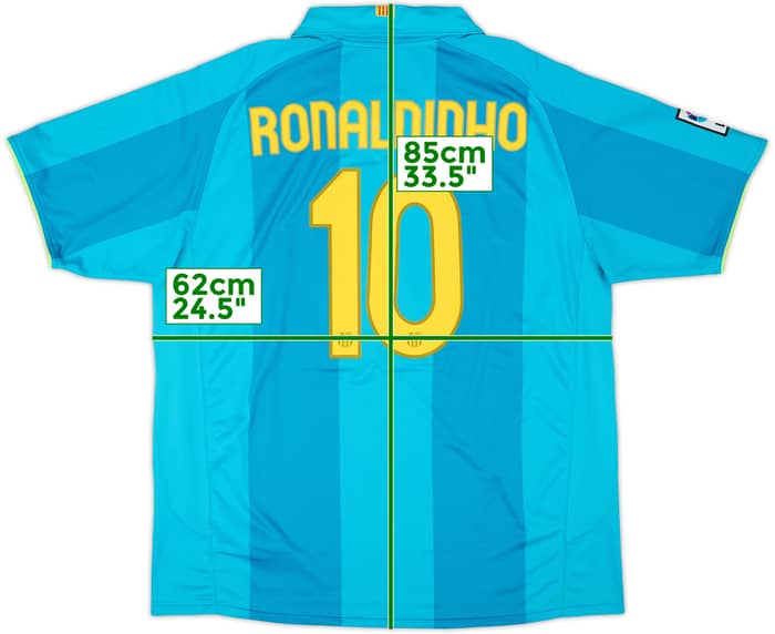 2007-09 Barcelona Away Shirt Ronaldinho #10 - 9/10 - (XXL)