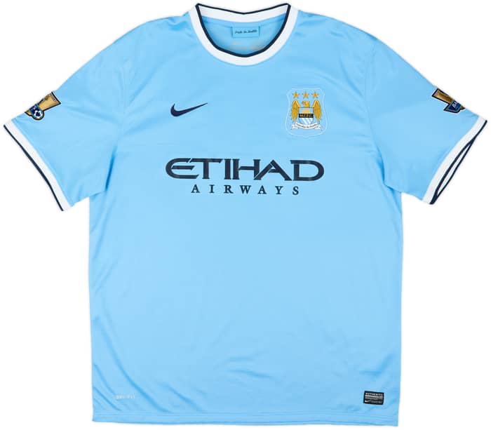 2013-14 Manchester City Home Shirt Champions #14 - 8/10 - (XL)