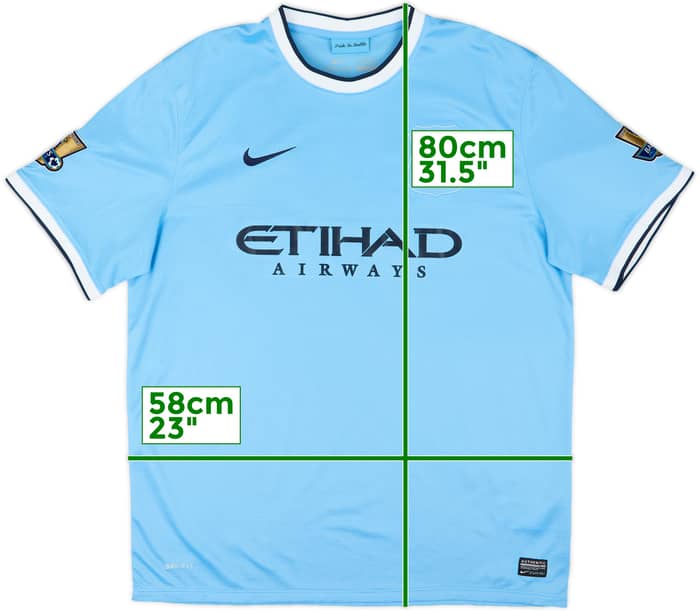 2013-14 Manchester City Home Shirt Champions #14 - 8/10 - (XL)