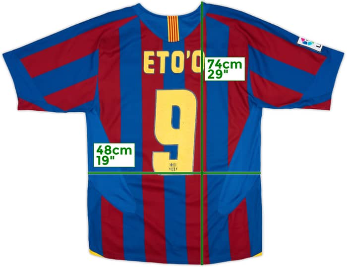 2005-06 Barcelona Home Shirt Eto'o #9 - 7/10 - (S)