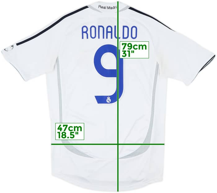 2006-07 Real Madrid Home Shirt Ronaldo #9 - 7/10 - (S)