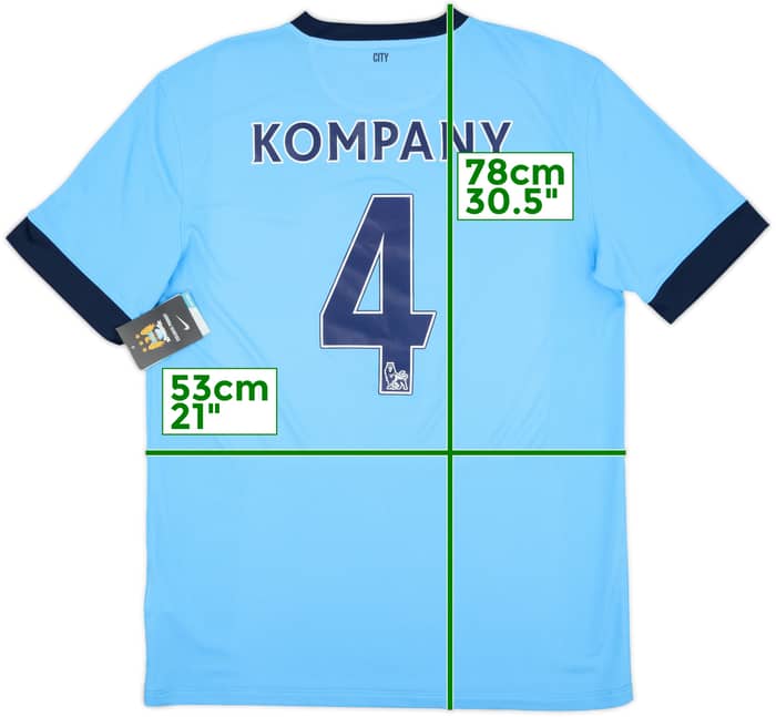 2014-15 Manchester City Home Shirt Kompany #4 (L)