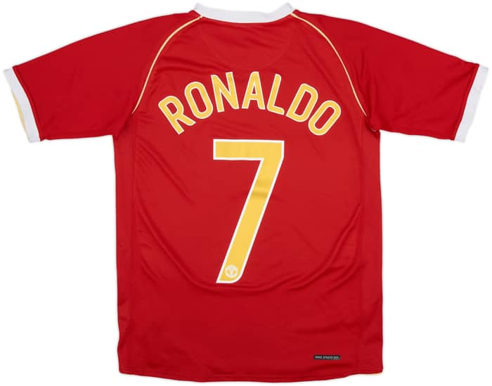 Camiseta de local del Manchester United 2006-07 Ronaldo #7 - 9/10 - (XL.Niños)