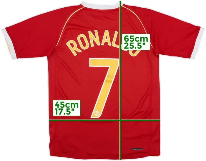 Camiseta de local del Manchester United 2006-07 Ronaldo #7 - 9/10 - (XL.Niños)