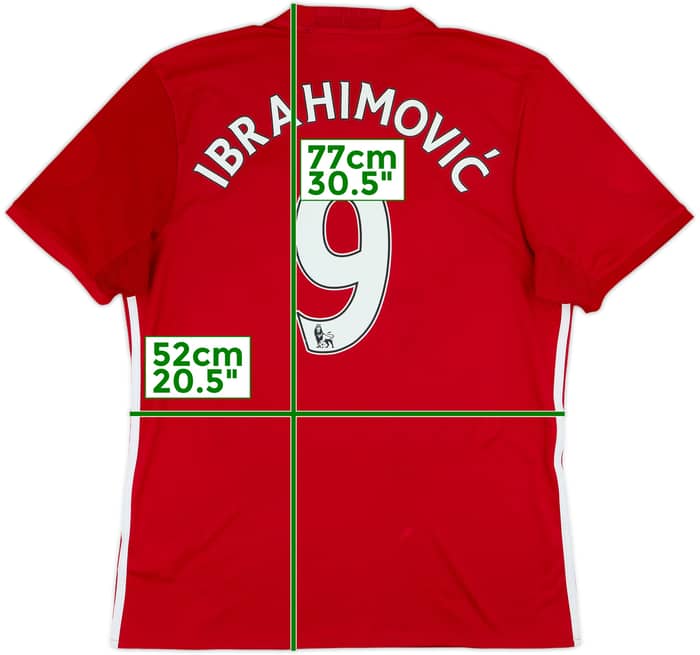 2016-17 Manchester United Home Shirt Ibrahimovic #9 - 6/10 - (L)