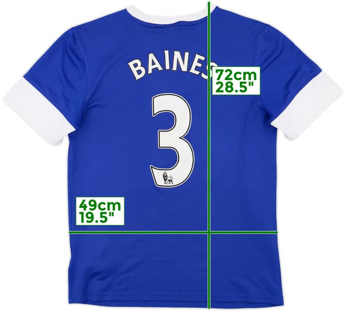 2012-13 Everton Home Shirt Baines #3 - 7/10 - (M)