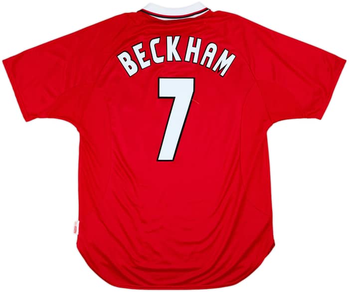 1997-00 Manchester United CL Shirt Beckham #7 - 9/10 - (XL)