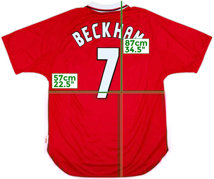 1997-00 Manchester United CL Shirt Beckham #7 - 9/10 - (XL)
