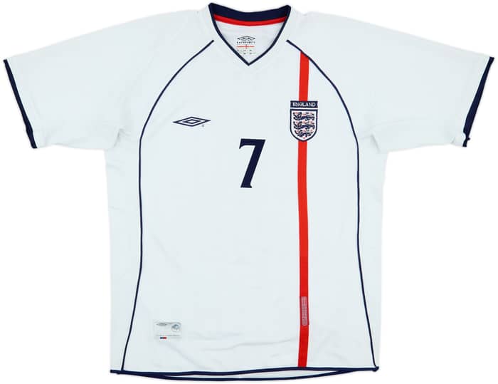 2001-03 England Home Shirt Beckham #7 - 5/10 - (XL)