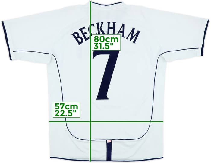 2001-03 England Home Shirt Beckham #7 - 5/10 - (XL)