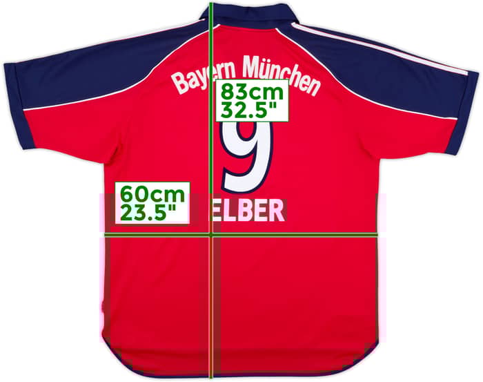 1999-01 Bayern Munich Home Shirt Elber #9 - 8/10 - (L)
