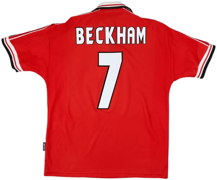 1998-00 Manchester United Home Shirt Beckham #7 - 7/10 - (L)