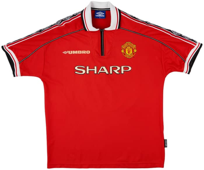 1998-00 Manchester United Home Shirt Beckham #7 - 8/10 - (XL)