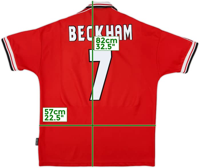 1998-00 Manchester United Home Shirt Beckham #7 - 8/10 - (XL)