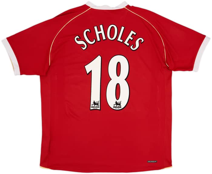 2006-07 Manchester United Home Shirt Scholes #18 - 10/10 - (XL)