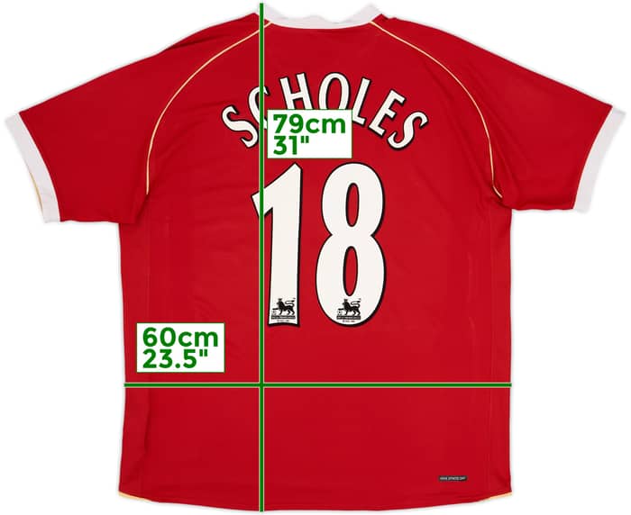 2006-07 Manchester United Home Shirt Scholes #18 - 10/10 - (XL)