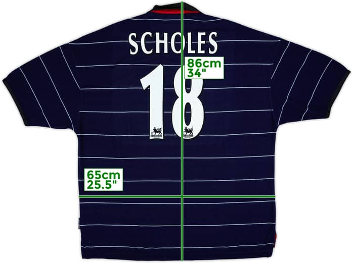 1999-00 Manchester United Away Shirt Scholes #18 - 9/10 - (XXL)