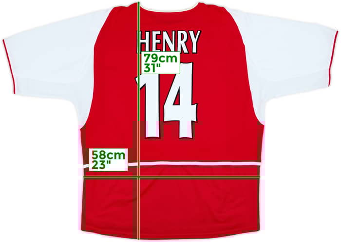 2002-04 Arsenal Home Shirt Henry #14 - 10/10 - (XL)
