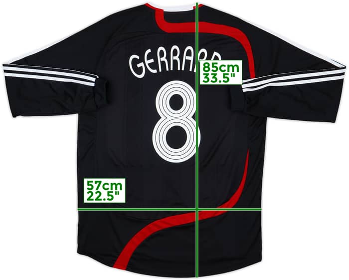 2007-08 Liverpool Player Issue Third L/S Shirt Gerrard #8 - 8/10 - (XL)