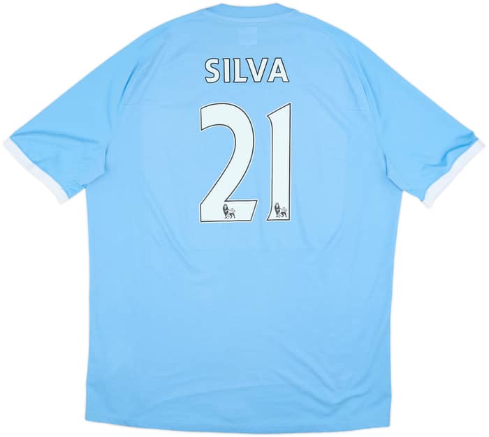 2010-11 Manchester City Home Shirt Silva #21 - 6/10 - (XL)