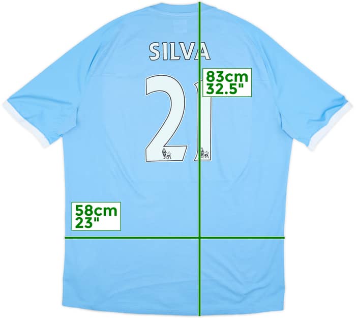 2010-11 Manchester City Home Shirt Silva #21 - 6/10 - (XL)
