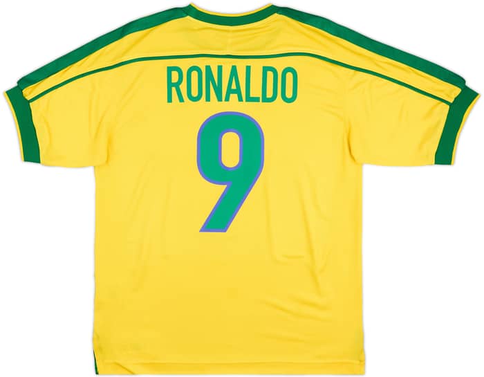 1998-00 Brazil Home Shirt Ronaldo #9 - 6/10 - (S)