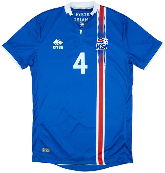 2016-18 Iceland Home Shirt Eyjolfsson #4 - 10/10 - (L)