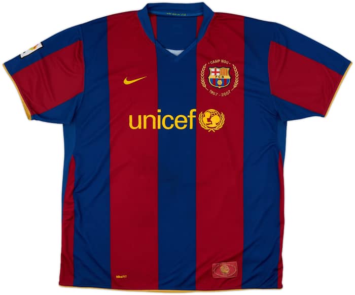 2007-08 Barcelona Home Shirt Ronaldinho #10 - 7/10 - (XXL)