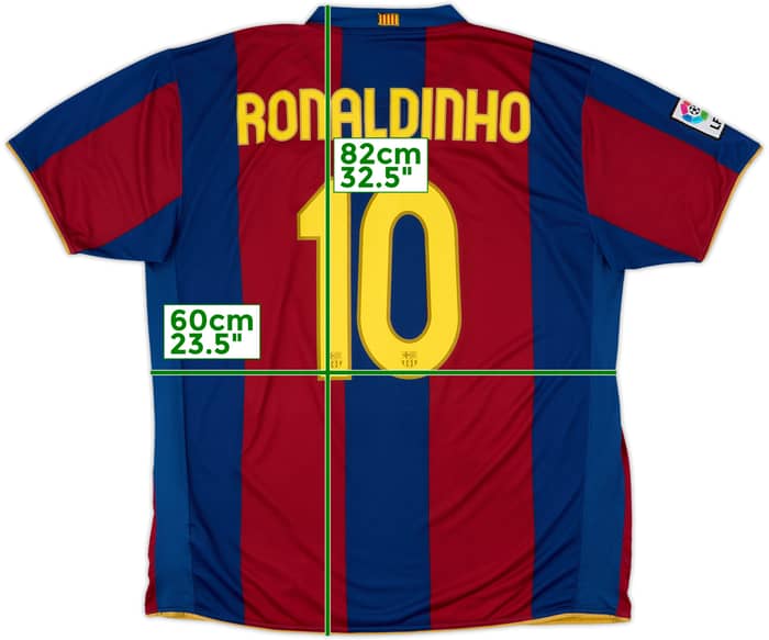 2007-08 Barcelona Home Shirt Ronaldinho #10 - 7/10 - (XXL)