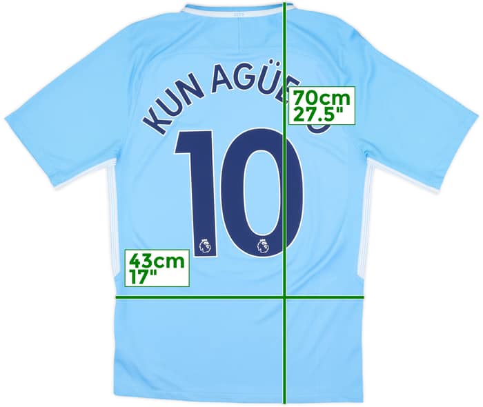 2017-18 Manchester City Home Shirt Kun Aguero #10 - 5/10 - (S)