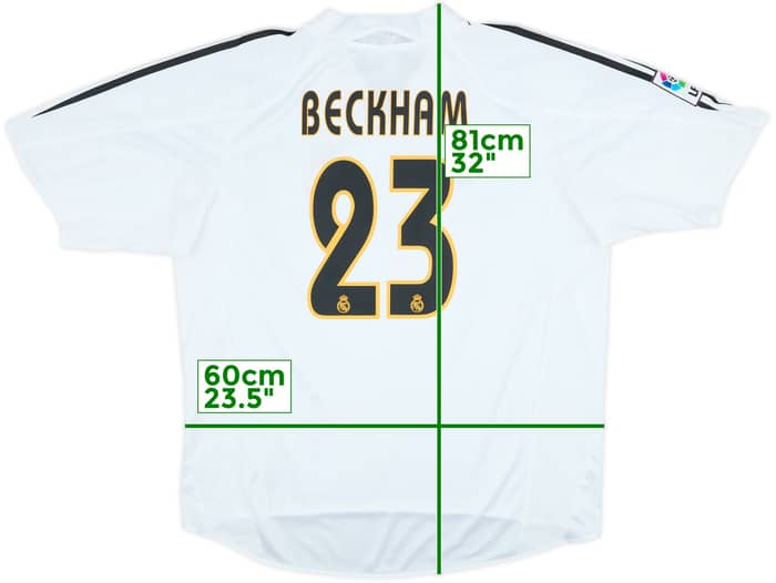 2004-05 Real Madrid Home Shirt Beckham #23 - 8/10 - (XL)