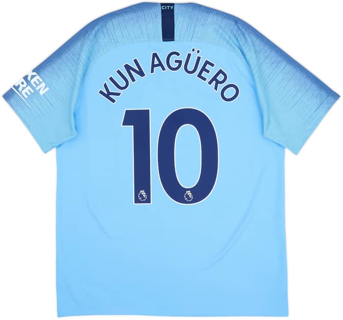 2018-19 Manchester City Home Shirt Kun Aguero #10 - 7/10 - (L)
