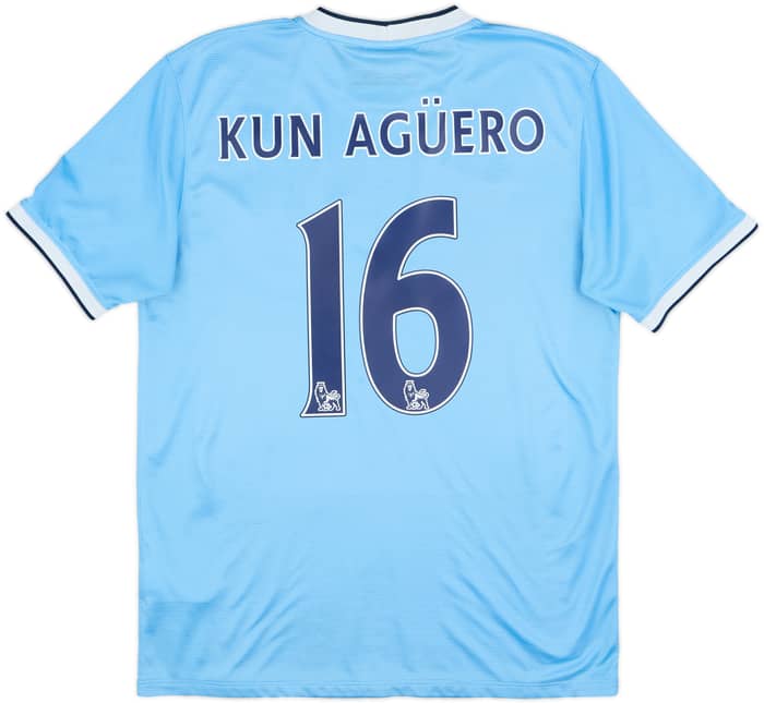 2013-14 Manchester City Home Shirt Kun Aguero #16 - 7/10 - (M)