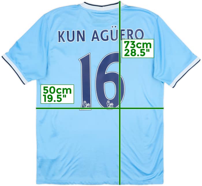 2013-14 Manchester City Home Shirt Kun Aguero #16 - 7/10 - (M)
