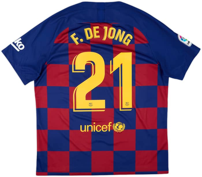 2019-20 Barcelona Home Shirt F.De Jong #21 - 8/10 - (XL)