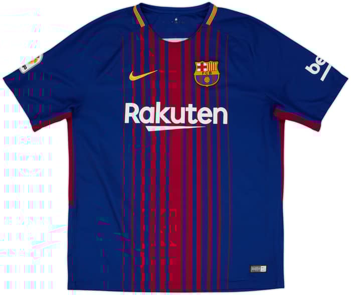 2017-18 Barcelona Home Shirt Suarez #9 - 8/10 - (L)