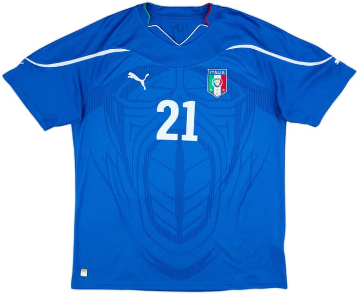 2010-12 Italy Home Shirt Pirlo #21 - 8/10 - (L)