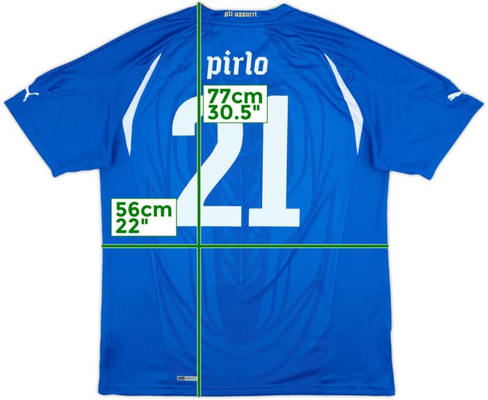 2010-12 Italy Home Shirt Pirlo #21 - 8/10 - (L)