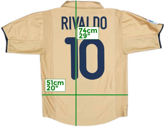 2001-03 Barcelona Away Shirt Rivaldo #10 - 9/10 - (S)