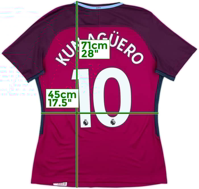 2017-18 Manchester City Away Shirt Kun Aguero #10 - 10/10 - (Women's L)