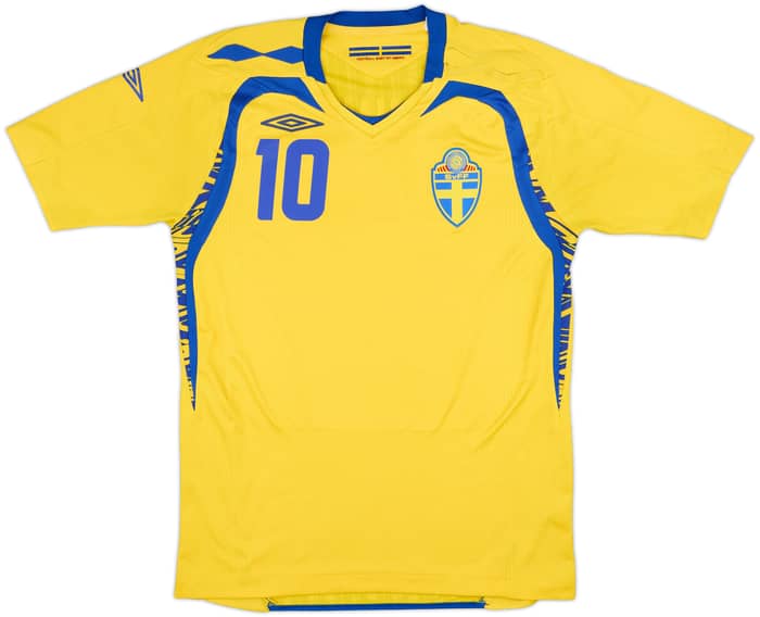 2007-09 Sweden Home Shirt Ibrahimovic #10 - 9/10 - (S)