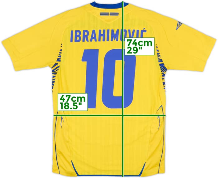 2007-09 Sweden Home Shirt Ibrahimovic #10 - 9/10 - (S)