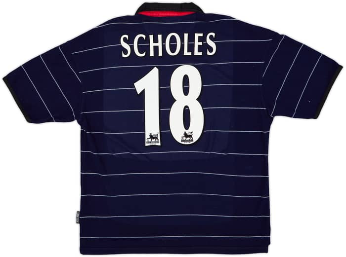 1999-00 Manchester United Away Shirt Scholes #18 - 9/10 - (L)