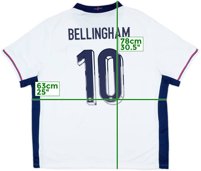 2024-25 England Home Shirt Bellingham #10 - 9/10 - (XXL)