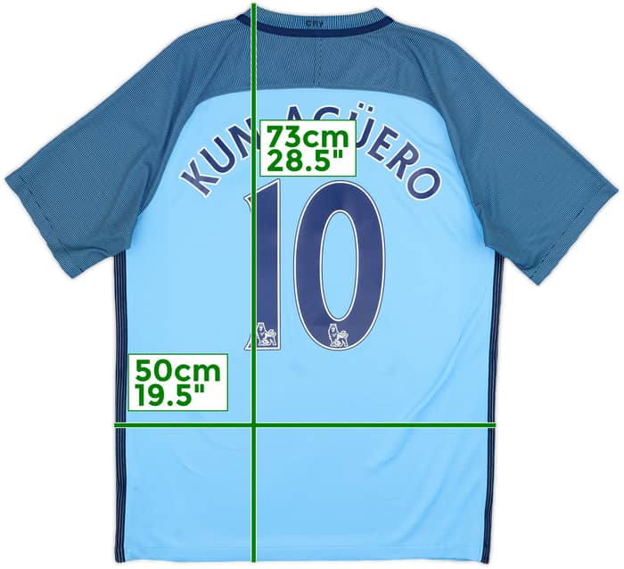 2016-17 Manchester City Home Shirt Kun Aguero #10 - 9/10 - (M)